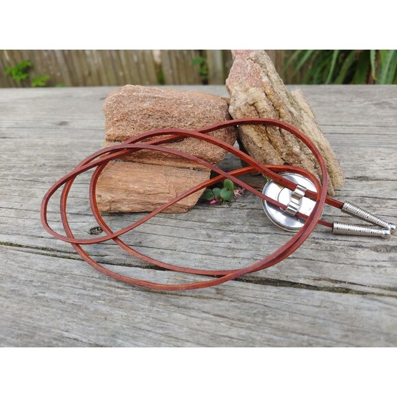 Handcrafted Faux Abalone Bolo Tie - Picture 5 of 10